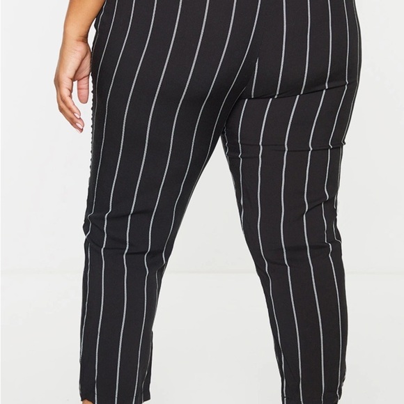 Black and White Striped Women's Pants - Picture 3 of 4
